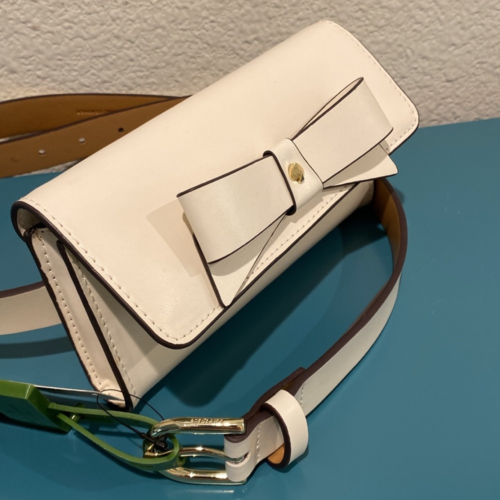 Kate Spade Parchment White Bow Belt Bag/Crossbody NWT Size L/XL - Picture 5 of 7